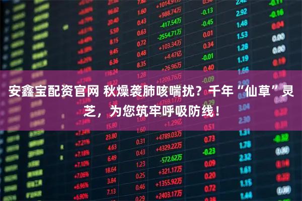 安鑫宝配资官网 秋燥袭肺咳喘扰？千年“仙草”灵芝，为您筑牢呼吸防线！