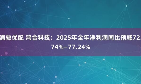 涌融优配 鸿合科技：2025年全年净利润同比预减72.74%—77.24%