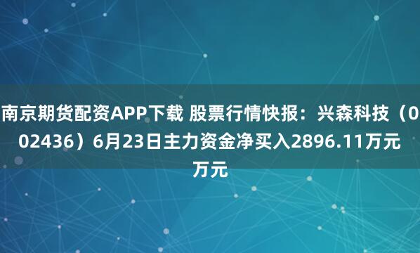 南京期货配资APP下载 股票行情快报：兴森科技（002436）6月23日主力资金净买入2896.11万元