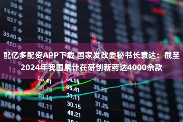 配亿多配资APP下载 国家发改委秘书长袁达：截至2024年我国累计在研创新药达4000余款
