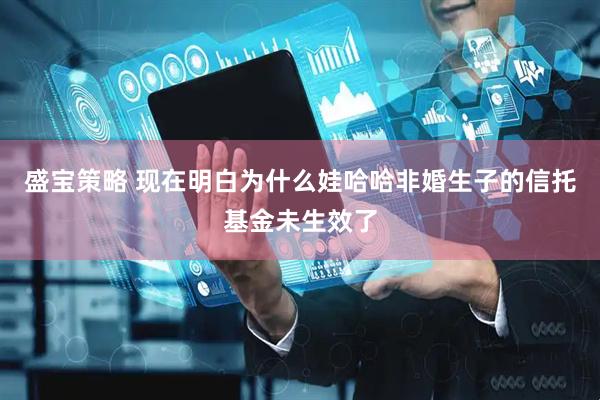 盛宝策略 现在明白为什么娃哈哈非婚生子的信托基金未生效了